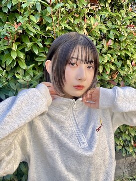 美容室ポール 西葛西店(PAUL) 顎ラインボブ イヤリングカラー シルバーカラー