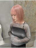 コーラルピンク/ピンクカラー/ボブ/名古屋美容院