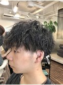 ツイストピンパーマ（ツーブロ＆刈り上げ）