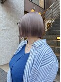 乾かすだけでキマる髪/馴染むハイトーンセピアグレージュ ボブ