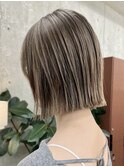 栄黒髪垢抜け丸みシルエットボブヘア