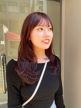 アネ(annee) ピンクブラウン×ハッシュカット