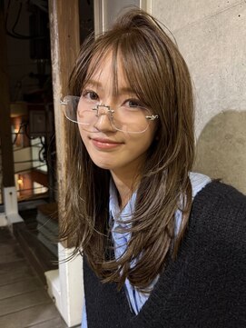 ナループロアポンテ(Nalu pu loa PONTE) バタフライレイヤーカット/バタフライレイヤー/透明感オリーブ