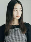 セミロング20代30代ストレートレイヤー前髪なし前髪あり池袋