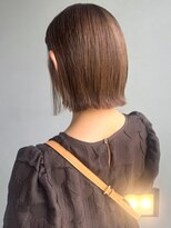 ナカオコアフュール(NAKAO COIFFURE)&nbsp;ラテベージュ ブラウン ミニボブ 髪質改善艶カラー 20代