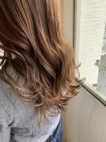 ヘアーエポック(hair epoque) ミルクティーカラーハイライトバレイヤージュ
