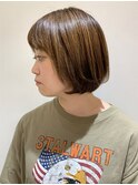 【FOLK】透明感赤みなしグレージュ☆似合わせ内巻きボブ♪