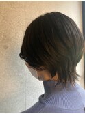 30代/40代/50代 小顔ミディアム外ハネウルフボブ 登戸
