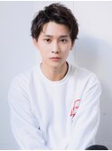 刈り上げツーブロックショートアップバング/ビジネススーツ