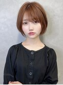 マッシュショート 斜めバング　フレンチカジュアル