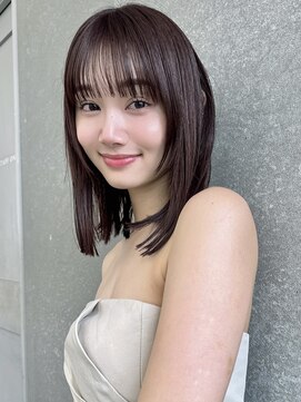 暗髪/クラゲヘアー/ココアベージュ/小顔(新潟/万代）