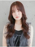 港区風くびれリバース巻き赤味ブラウンヘア【淡路/上新庄】