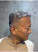 【40代・50代】大人のスキンフェード×グレイショートヘア
