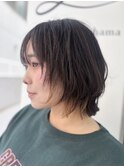 外ハネハッシュカット