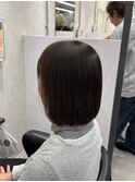 ぱつっとボブ/切りっぱなしボブ/縮毛矯正ボブ