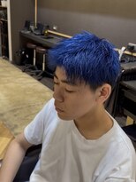 リゴ ヘアー(RIGO hair)&nbsp;ネイビーブルー×フェードショート