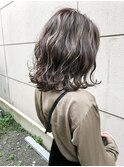 透明感アッシュ外国人風ハイライトロブ☆レイヤーパーマ