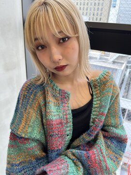 ロンドルーチェ 心斎橋(Lond luce) ダークアッシュ/ミディアムレイヤーカット［髪質改善/縮毛矯正］