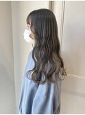 10代20代人気/オリーブグレージュ/ブリーチあり/透け感カラー