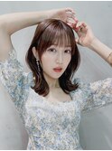 韓国風スタイル_チェリーブラウンフェミニンロング_8691