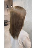 艶髪ペールグリーン透明感カラーブリーチなし