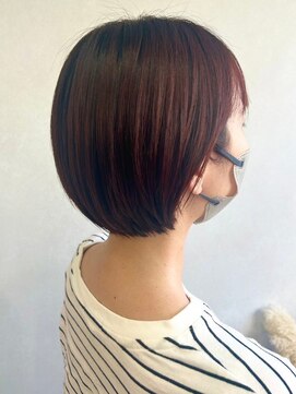 ミュラ(mulah) ブリーチなし暖色カラーチェリーピンク＊丸みショートヘア