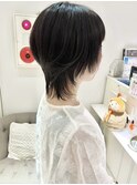 ショートウルフ/黒髪/ネビージュ/小顔カット/小顔ウルフ