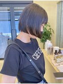 似合わせカットボブ小顔カットグレージュオレンジカラー