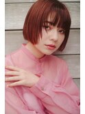 黒髪ボブルフネビージュ小顔ヘアワンレン