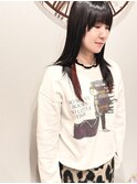 【filo 明比】 ブラック ＆ オレンジ  インナーカラー