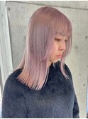 ミルクティーピンクベージュカラーハイトーンカラーダブルカラー