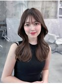 黒髪ボブルフネビージュ小顔ワンレン顔まわり韓国レイヤーカット