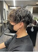 波巻きスパイラル 波巻きパーマ ハイライト メッシュ 葛西メンズ