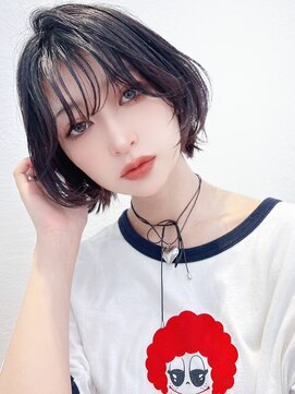 ホフ 大阪心斎橋店(F.O.F) オリーブベージュショートミニボブグレージュブリーチレイヤー