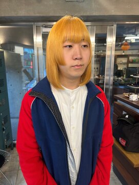 ギフトサニーサイド(gift sunny side) 抜きっぱなしブリーチ＊メンズボブ姫カット