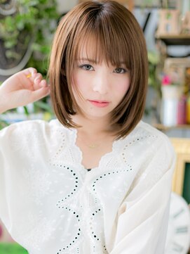 カバーヘア イヴ 戸頭店(COVER HAIR EVE) 斜めバングミディアムレイヤークラシカルボブc720代30代40代!