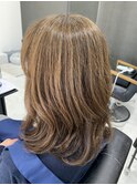 白髪ぼかし×グレージュブラウン