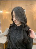 黒染めしない暗髪/レイヤーカット/艶髪/韓国ヘア
