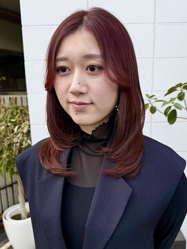 ユキ 八事(yukii) イメチェン/ピンクベージュ/アンブレラカラー/前髪/八事