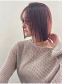 【WEG/難波】ピンクカラー_ミニボブ_切りっぱなし_小顔カット