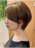 ★前下がりショートボブハンサムショートカットカラーパーマケア
