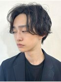 センターパート/シャドウパーマ/毛流れ[メンズカット竹田]