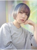 ユニコーンカラー/透明感カラー/前下がりボブ/SOLセンター南