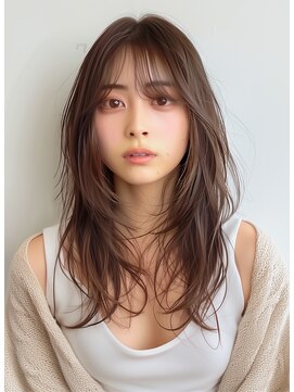 レヴ 草加店(LEV.) 外ハネブルーブラックワイドバング艶髪