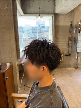 タメ(tame-) サーフカール/フェザーパーマ/ブルーブラック【都賀/メンズ】