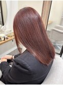 ブリーチ無しピンクブラウン