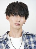 ソフトツイストスパイラルパーマニュアンスショートマッシュ