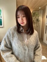 トリッカ シブヤ(TRICCA SHIBUYA)&nbsp;外ハネボブ/切りっぱなしボブ/前髪あり/艶カラー