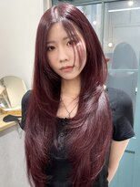 ヒョンミョン ライズバイレボ 取手店(hyon myon/RISE by REVO)&nbsp;レイヤーカット/チェリーレッド