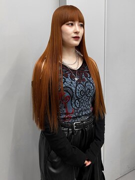 ヴァーディ オモテサンドウ(Vardy omotesando) orange/オレンジブラウン ハイトーンロング モード 前髪